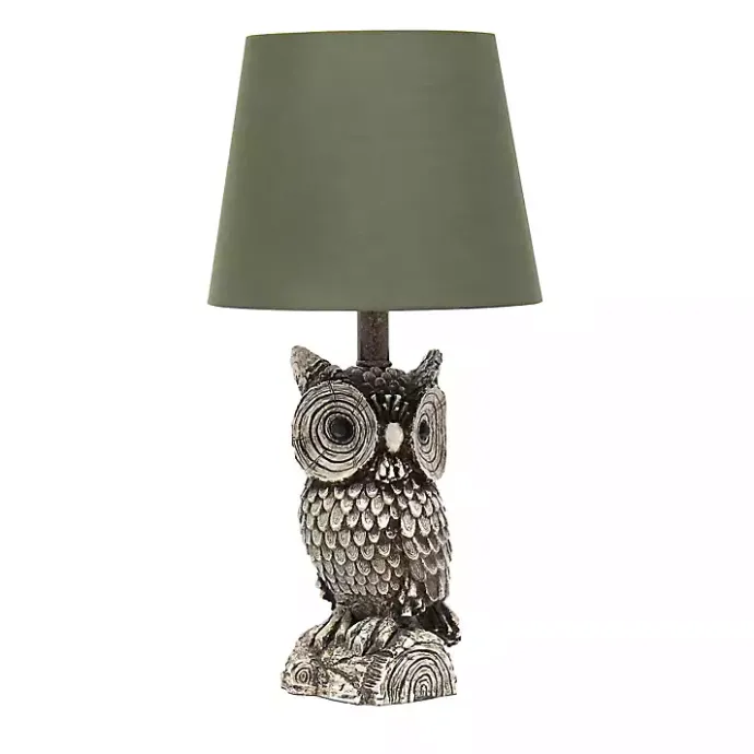 Best Kirklands Home Brown Owl and Shade Table Lamp Green