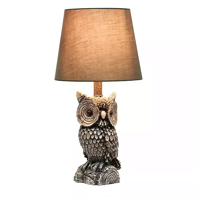Best Kirklands Home Brown Owl and Shade Table Lamp Green