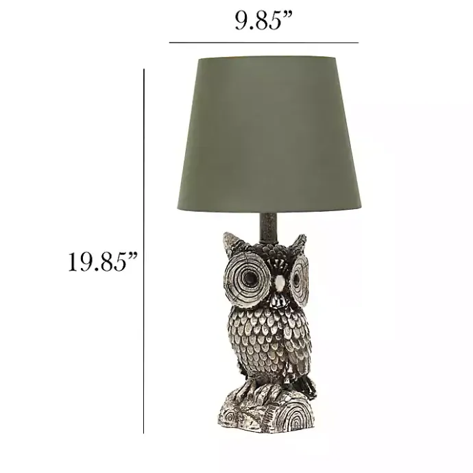 Best Kirklands Home Brown Owl and Shade Table Lamp Green