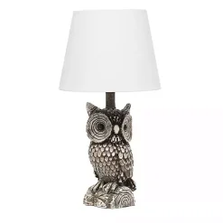 Sale Kirklands Home Brown Owl and Shade Table Lamp White