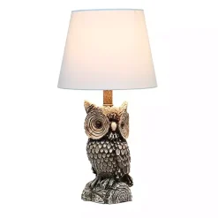 Sale Kirklands Home Brown Owl and Shade Table Lamp White