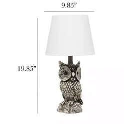 Sale Kirklands Home Brown Owl and Shade Table Lamp White
