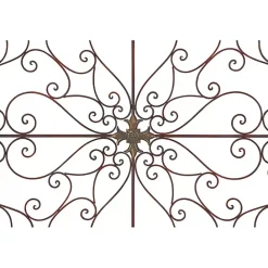 Kirklands Home Patina Metal Floral Crest Wall Plaque Brown