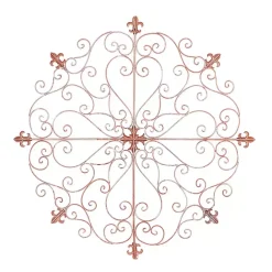 Kirklands Home Patina Metal Floral Crest Wall Plaque Brown