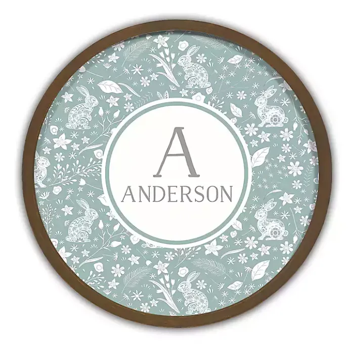 Sale Kirklands Home Brown Personalized Blue Bunnies Wall Plaque