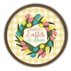 Best Kirklands Home Brown Personalized Happy Easter Tulip Wall Plaque