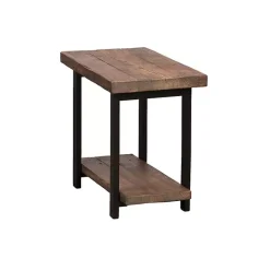 Hot Kirklands Home Pine Wood and Metal Accent Table Brown