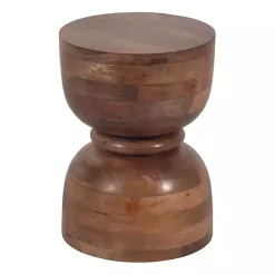 Hot Kirklands Home Polished Wood Hourglass Accent Table Brown