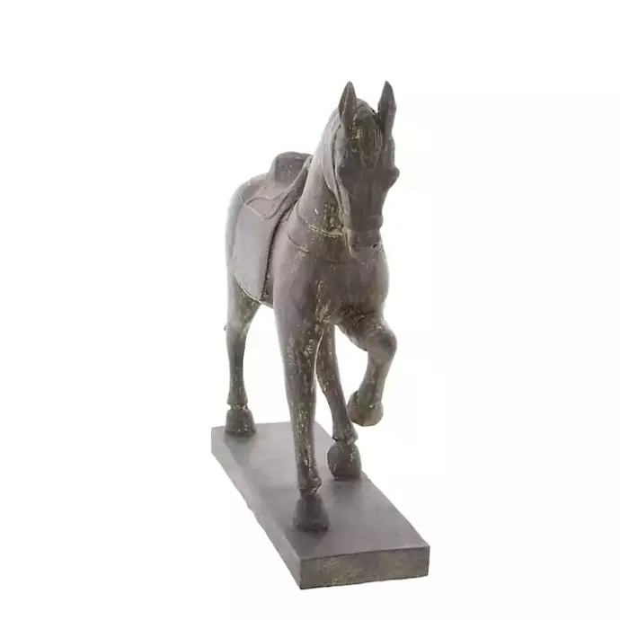 Kirklands Home Polystone Prancing Horse Statue Brown