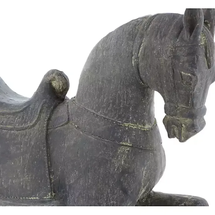 Kirklands Home Polystone Prancing Horse Statue Brown