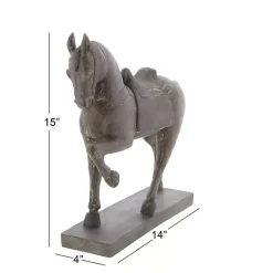 Kirklands Home Polystone Prancing Horse Statue Brown