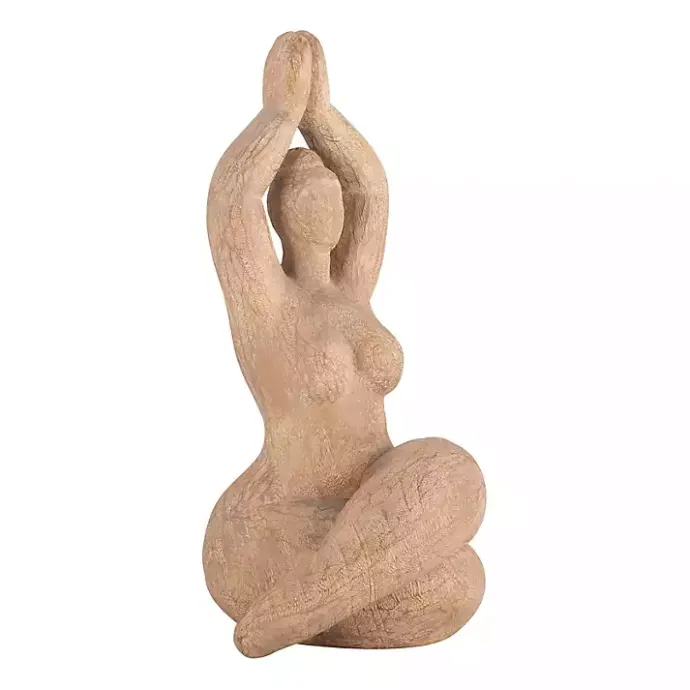 Sale Kirklands Home Resin Namaste Female Yoga Figurine Brown