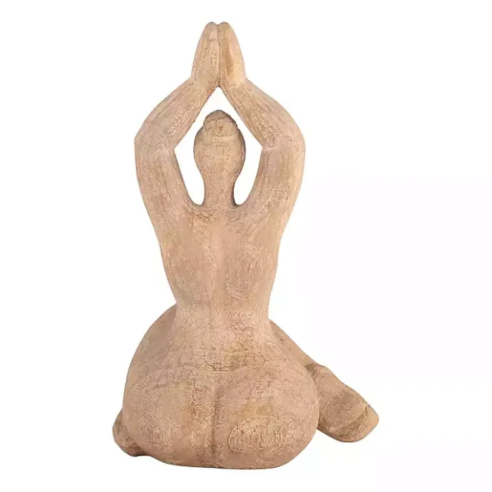 Sale Kirklands Home Resin Namaste Female Yoga Figurine Brown
