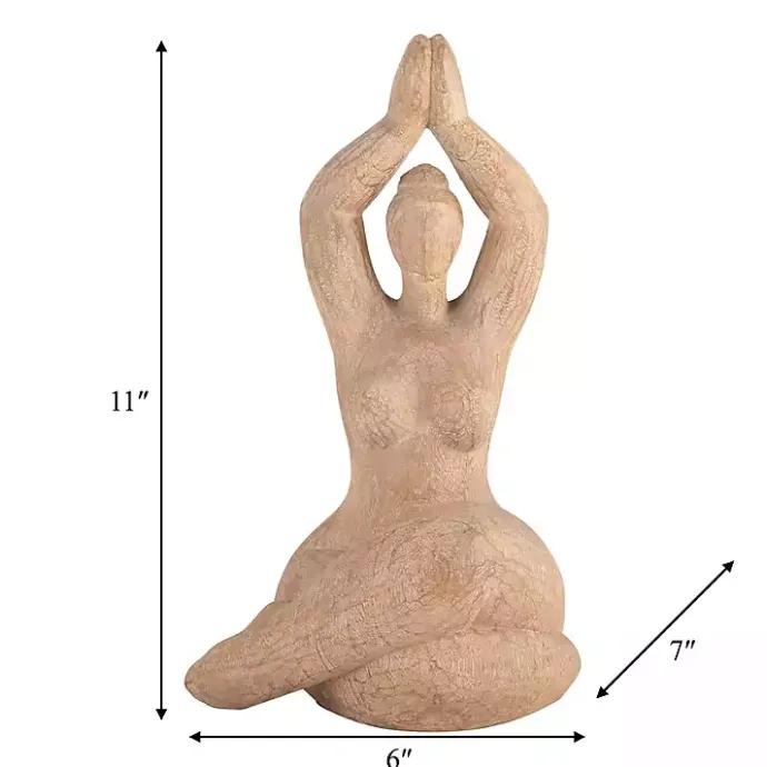 Sale Kirklands Home Resin Namaste Female Yoga Figurine Brown