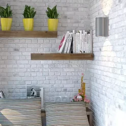 Outlet Kirklands Home Brown Rustic Floating Wooden Shelf