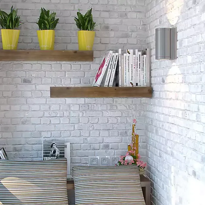 Outlet Kirklands Home Brown Rustic Floating Wooden Shelf