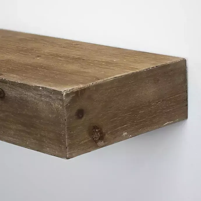 Outlet Kirklands Home Brown Rustic Floating Wooden Shelf