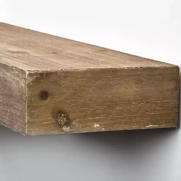 Outlet Kirklands Home Brown Rustic Floating Wooden Shelf