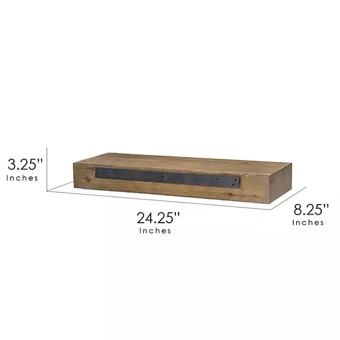 Outlet Kirklands Home Brown Rustic Floating Wooden Shelf