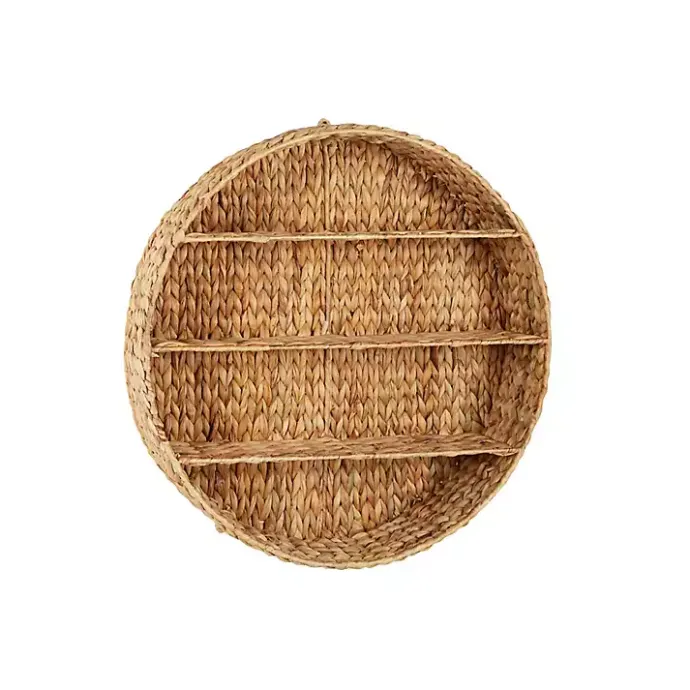 Best Kirklands Home Brown Sea Grass Woven Round Wall Shelf