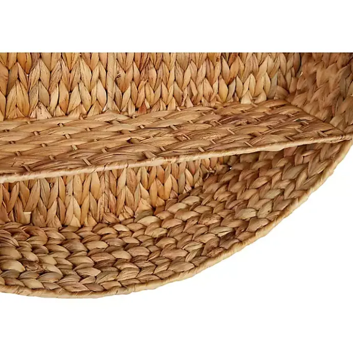 Best Kirklands Home Brown Sea Grass Woven Round Wall Shelf