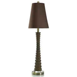 Outlet Kirklands Home Slim Fluted Buffet Lamp Brown