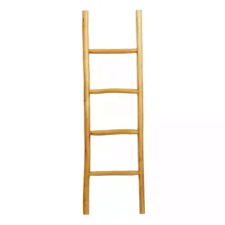 Best Kirklands Home Teak Wood Leaning Ladder Brown