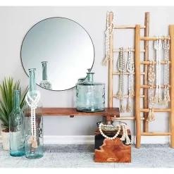 Best Kirklands Home Teak Wood Leaning Ladder Brown