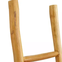 Best Kirklands Home Teak Wood Leaning Ladder Brown