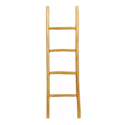 Best Kirklands Home Teak Wood Leaning Ladder Brown