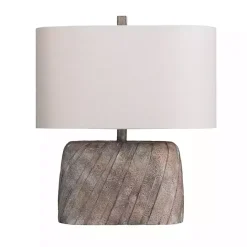 Sale Kirklands Home Brown Textured Oval Shade Table Lamp Ivory