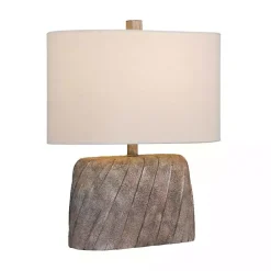 Sale Kirklands Home Brown Textured Oval Shade Table Lamp Ivory
