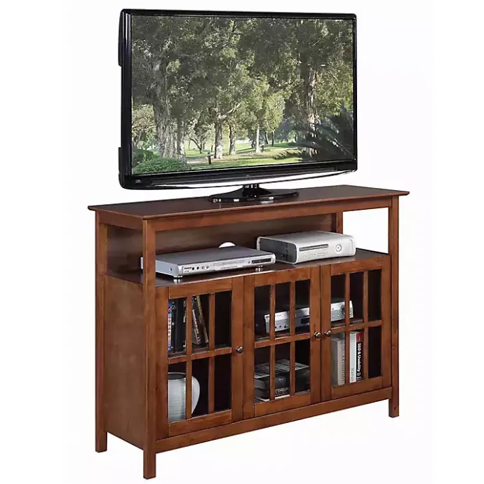 Clearance Kirklands Home Tiered Deluxe Cali Media Cabinet Brown