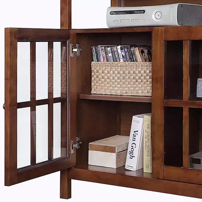 Clearance Kirklands Home Tiered Deluxe Cali Media Cabinet Brown