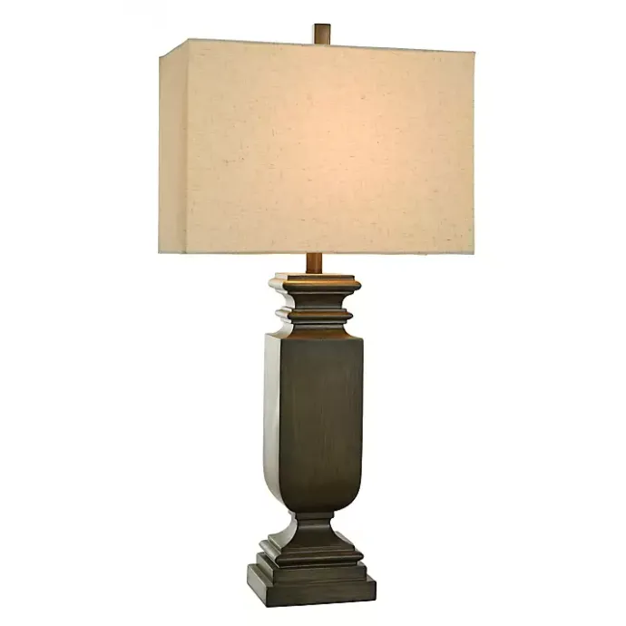Best Kirklands Home Brown Traditional Rectangular Table Lamp