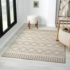 Sale Kirklands Home Transitional Stripes Indoor/Outdoor Rug, 5x7 Brown