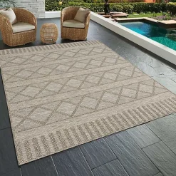 Sale Kirklands Home Transitional Stripes Indoor/Outdoor Rug, 5x7 Brown