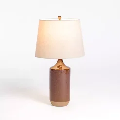 Sale Kirklands Home Brown Two Tone Ceramic Table Lamp Tan