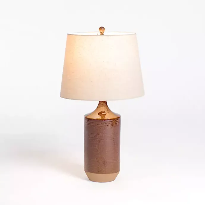 Sale Kirklands Home Brown Two Tone Ceramic Table Lamp Tan