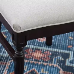 Discount Kirklands Home Brown Upholstered Oval Dining Chairs, Set of 2 White