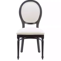 Discount Kirklands Home Brown Upholstered Oval Dining Chairs, Set of 2 White