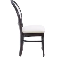 Discount Kirklands Home Brown Upholstered Oval Dining Chairs, Set of 2 White