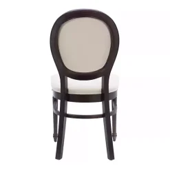 Discount Kirklands Home Brown Upholstered Oval Dining Chairs, Set of 2 White