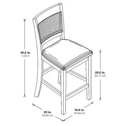 Clearance Kirklands Home Brown Wilbur Cane Back Counter Stools, Set of 2