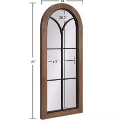 Sale Kirklands Home Windowpane Arch Geoffrey Mirror Brown