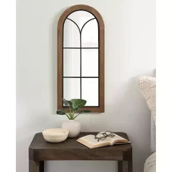 Sale Kirklands Home Windowpane Arch Geoffrey Mirror Brown