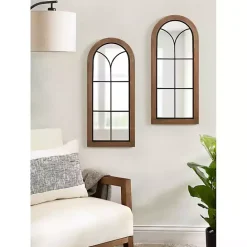 Sale Kirklands Home Windowpane Arch Geoffrey Mirror Brown