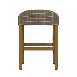New Kirklands Home Windowpane Upholstered Counter Stool Brown