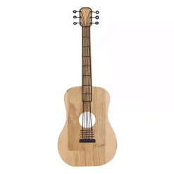 New Kirklands Home Brown Wood Acoustic Guitar Wall Plaque