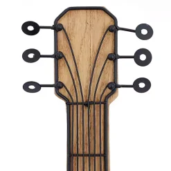 New Kirklands Home Brown Wood Acoustic Guitar Wall Plaque
